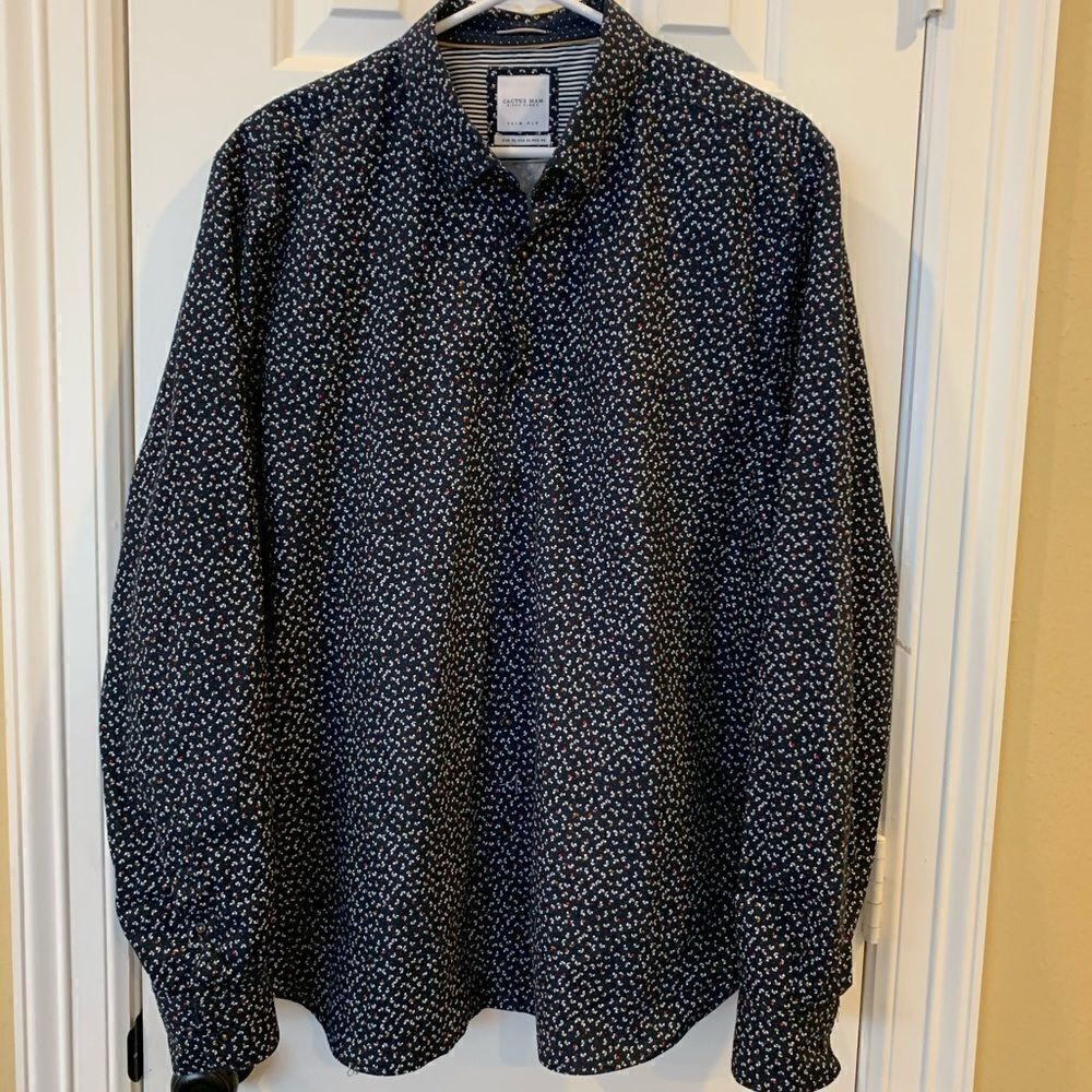 Cactus man slim fit button up longsleeve shirt